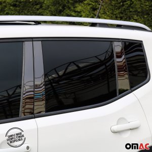 BMW 5 SERIES E60 Pillar Trims - Omac - S.Steel - Gloss Dark - '03-'10